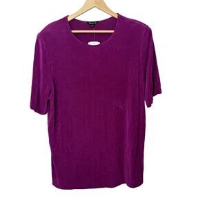 Vikki Vi Classic Tunic Top Women's Size 1X Slinky Liquid‎ Travel Purple Pullover